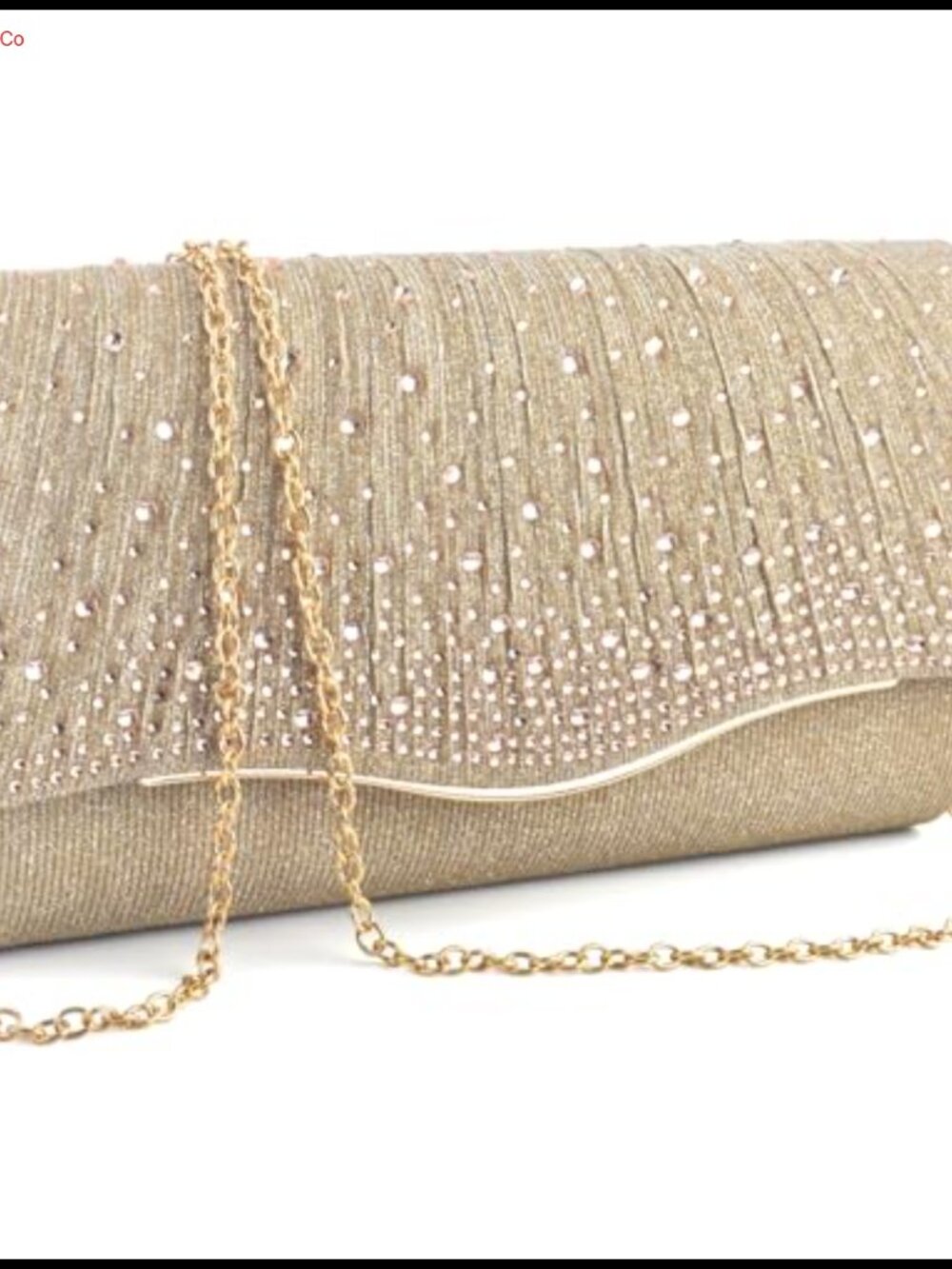 Satin Rhinestone Evening Clutch with Chain Shoulder Bag